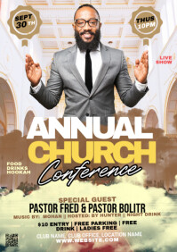 Maximalist Revival Church Worship A3 template