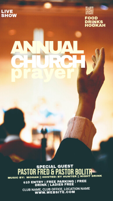 Maximalist Revival Church Worship Instagram Story template