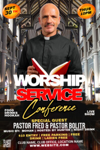 Maximalist Revival Church Worship Pinterest Graphic template