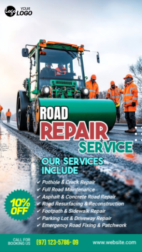 Maximalist Road Repair Service Instagram Story template
