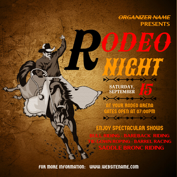 Modèle Maximalist Rodeo Night Instagram Post | PosterMyWall