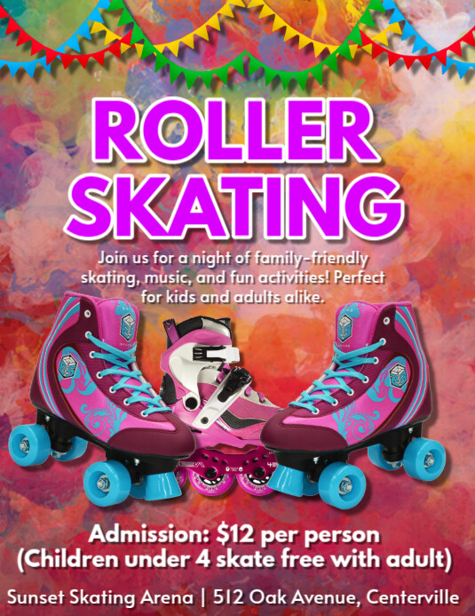 Copy of Maximalist Roller Skating Flyer (us Letter) | PosterMyWall