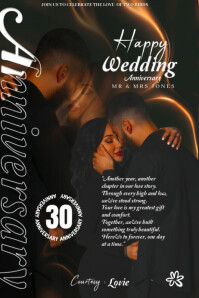Maximalist Romantic Wedding Anniversary Milestone & Memory Poster Template Poster Plakkaat