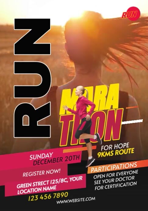 Maximalist Run & Walk Event A3 template