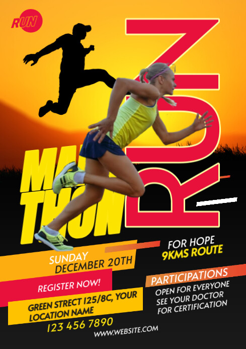 Maximalist Run & Walk Event A3 template