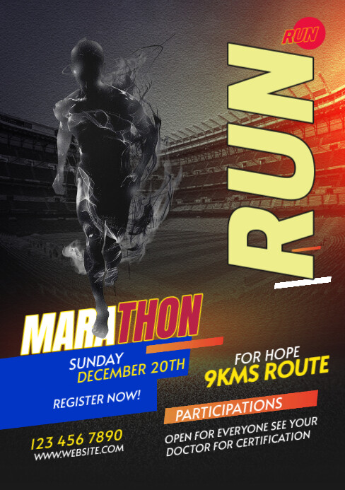 Maximalist Run & Walk Event A5 template