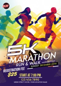 Maximalist Run & Walk Event A5 template