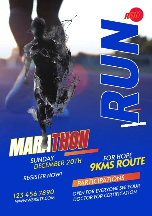 Maximalist Run & Walk Event A5 template