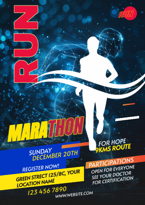 Maximalist Run & Walk Event A6 template