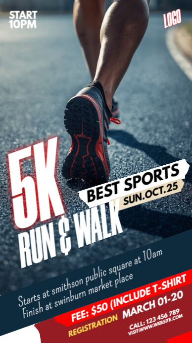 Maximalist Run & Walk Event Facebook Story template