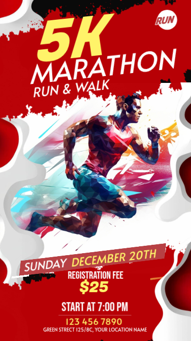 Maximalist Run & Walk Event Facebook Story Template | PosterMyWall