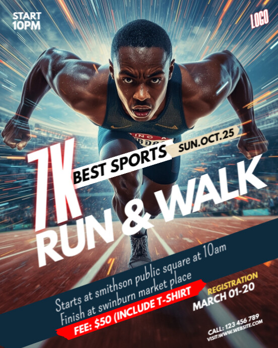 Plantilla de Maximalist Run & Walk Event Instagram Portrait | PosterMyWall