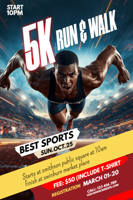 Maximalist Run & Walk Event Poster Plakkaat template