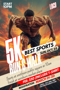Maximalist Run & Walk Event Poster template