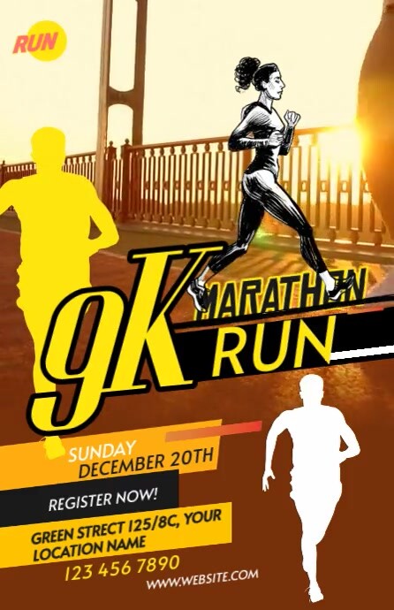 Maximalist Run & Walk Event  Tabloid Poniekoerant template