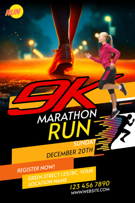 Maximalist Run & Walk Event Tumblr Graphic template