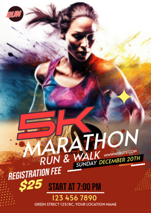 Maximalist Run & Walk Event  A6 template