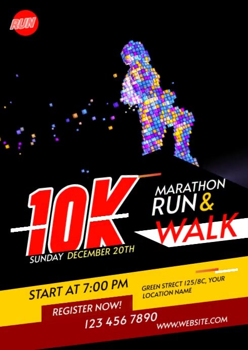 Maximalist Run & Walk Event A6 template