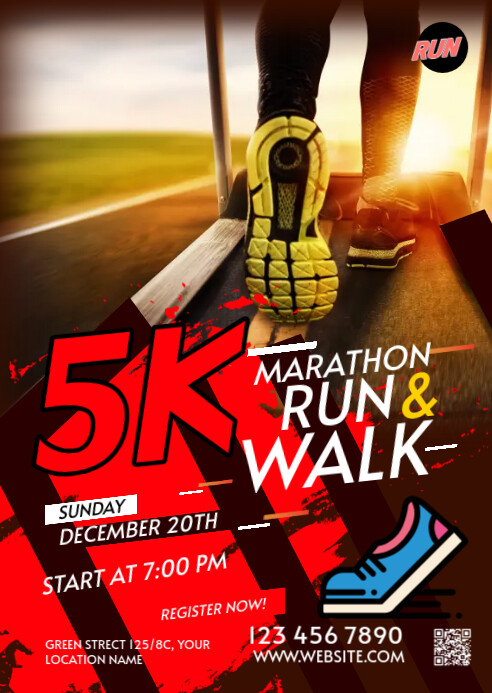 Maximalist Run & Walk Event A6 template
