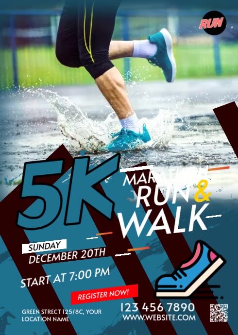 Maximalist  Run & Walk Event  A6 template