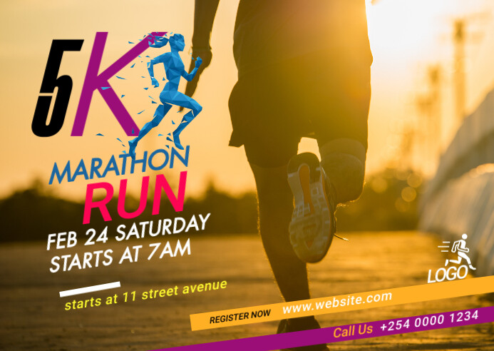 Maximalist Run & Walk Event Postcard 明信片 template