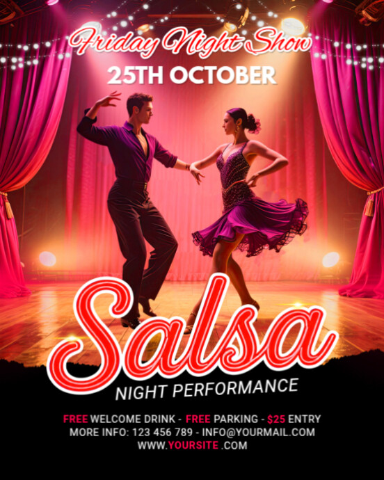 Maximalist Salsa Night Performance Instagram Portrait template