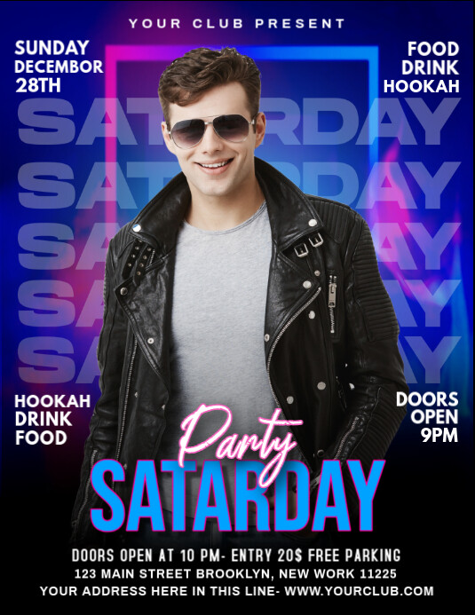 Maximalist Satarday Party Flyer (us Letter) template