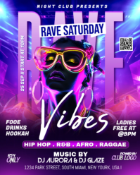 Maximalist Saturday Night Party Flyer Instagram Portrait template