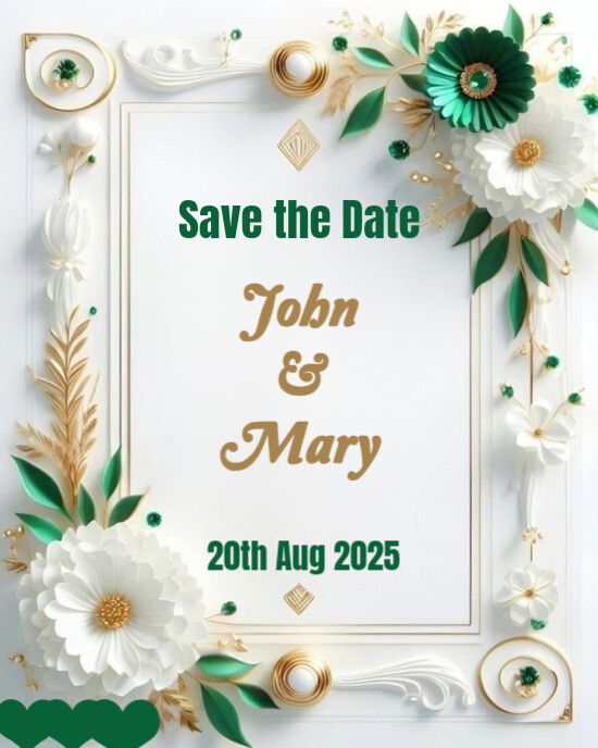 Maximalist Save The Date Instagram Portrait template