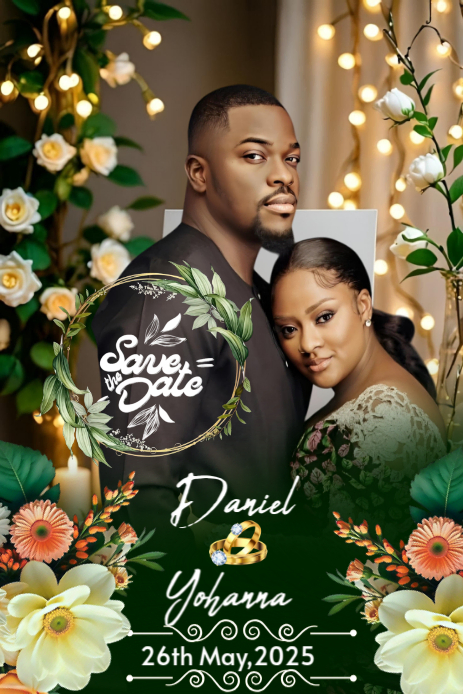 Maximalist Save The Date  Pinterest Graphic template