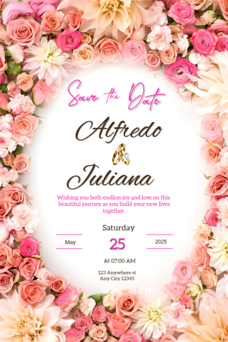 Maximalist Save The Date  Poster template