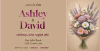 Maximalist Save The Date Wedding Nvitation Invite Church Facebook Instagram Banner Post Flyer Social Facebook-gebeurtenisomslag template