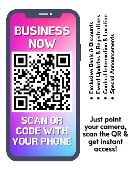 Maximalist Scan Or Code With Your Phone Flyer (us Letter) Pamflet (Letter AS) template