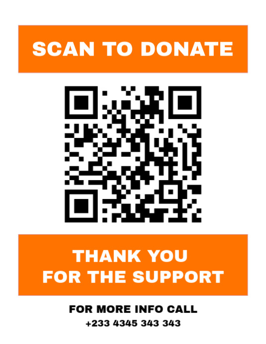 Qcode Donate Now Scan Code Maximalist Scan To Donate Qr Code Editable Flyer Flyer (us Letter ...