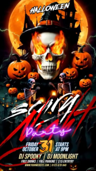 Maximalist Scarry Halloween Night Party Instagram Story template