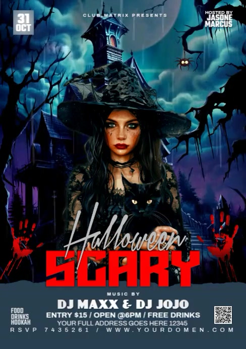 Maximalist Scary Halloween  A4 template