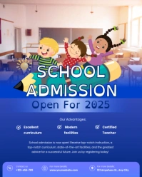 Maximalist School Admission Advertising Flyer Template  Instagram Portrait