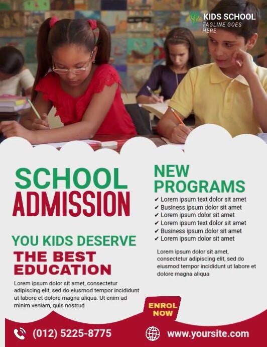 Maximalist School Admission Flyer (us Letter) Pamflet (VSA Brief) template