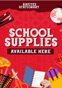 Maximalist School Supplies Ad A4 template