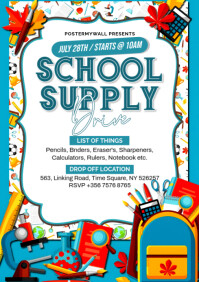 Maximalist School Supply Drive  A4 template