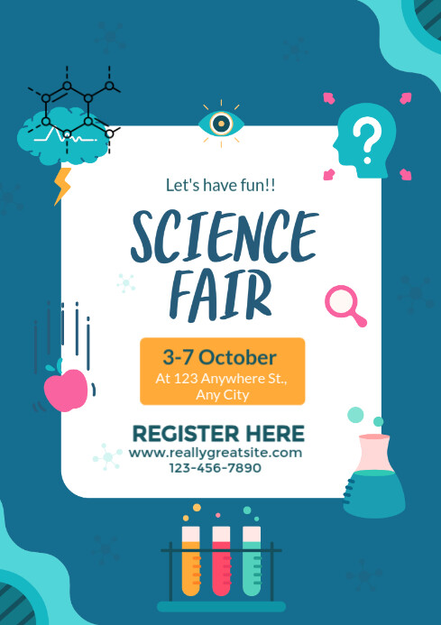 Maximalist Science Fair A4 Template | PosterMyWall