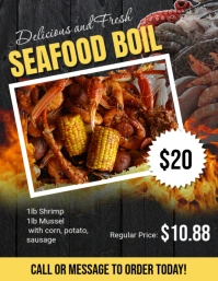Maximalist Seafood Boil Flyer (us Letter) template
