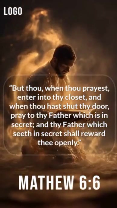 Maximalist Secrets To Answered Prayers | Matthew 6:6 Inspiration” Digital Display (9:16) template