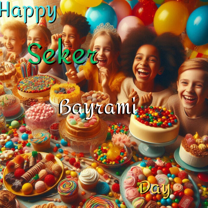 Maximalist Seker Bayrami Day  Instagram Post template