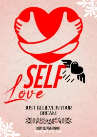 Maximalist Self Love Flyer A6 template
