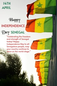 Maximalist Senegal Independence Day  Pinterest Graphic template