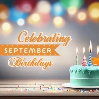 Maximalist September Birthday  Instagram Post template