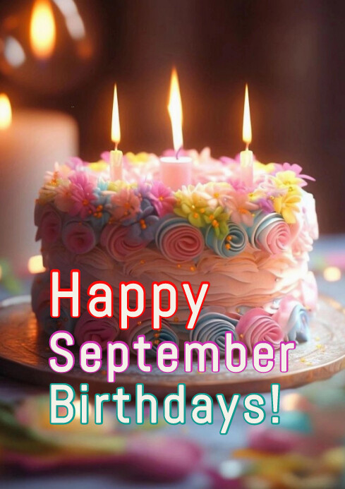 Maximalist September Birthdays A4 Template | PosterMyWall