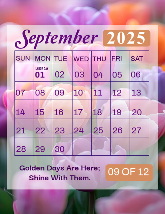 Maximalist September Calendar Template  Flyer (us Letter)