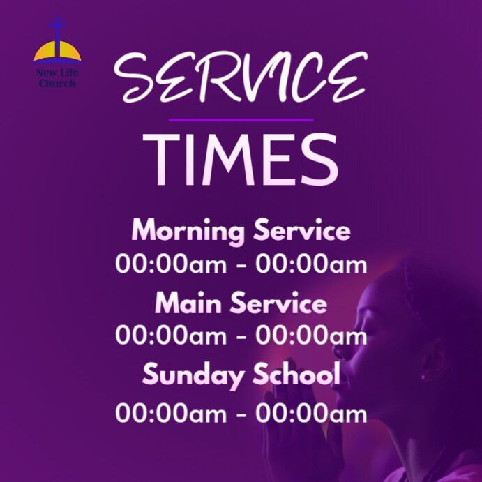 Maximalist Service Times Church Schedule Events Flyer Poster Invite New ...